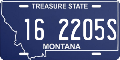 MT license plate 162205S