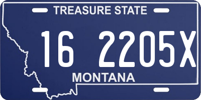 MT license plate 162205X