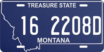 MT license plate 162208D
