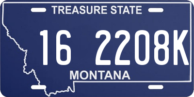 MT license plate 162208K
