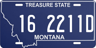 MT license plate 162211D