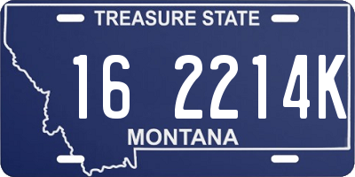 MT license plate 162214K