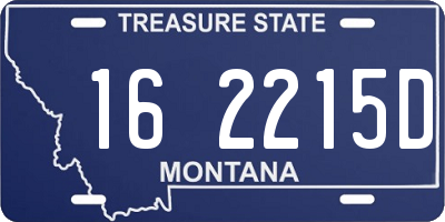 MT license plate 162215D