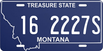 MT license plate 162227S