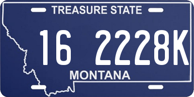 MT license plate 162228K