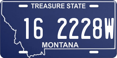 MT license plate 162228W