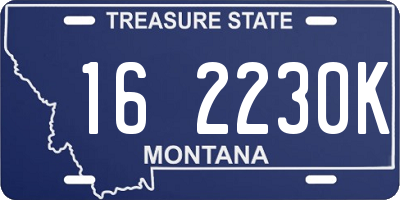 MT license plate 162230K