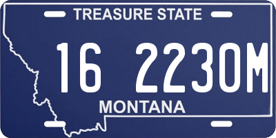 MT license plate 162230M