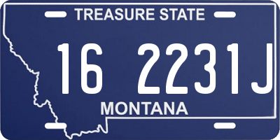 MT license plate 162231J