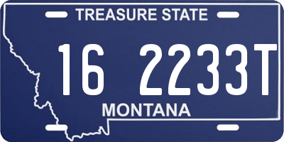MT license plate 162233T