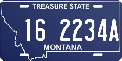 MT license plate 162234A