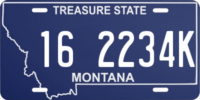 MT license plate 162234K