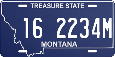 MT license plate 162234M