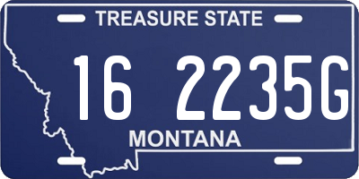 MT license plate 162235G