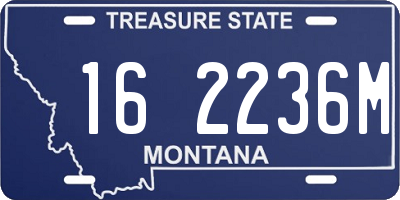 MT license plate 162236M