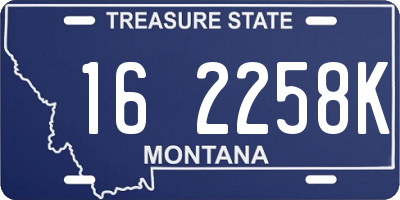 MT license plate 162258K