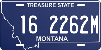 MT license plate 162262M