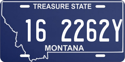 MT license plate 162262Y