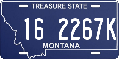MT license plate 162267K