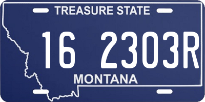 MT license plate 162303R