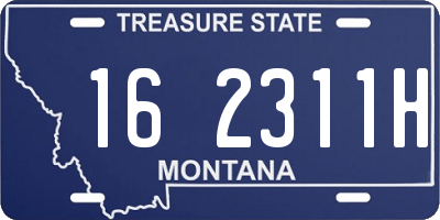MT license plate 162311H