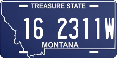 MT license plate 162311W