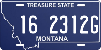 MT license plate 162312G