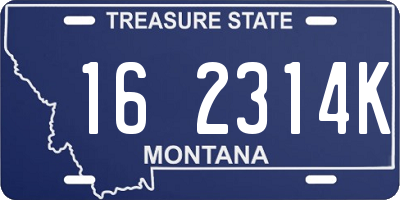 MT license plate 162314K
