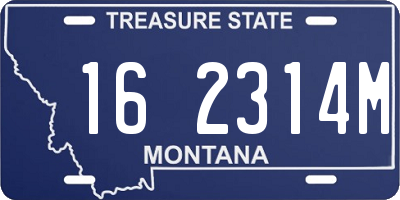 MT license plate 162314M