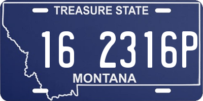 MT license plate 162316P