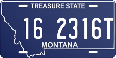 MT license plate 162316T