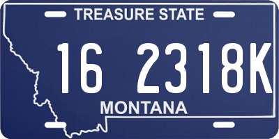 MT license plate 162318K
