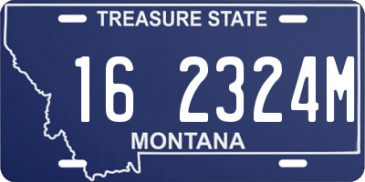 MT license plate 162324M