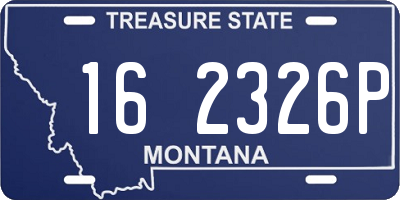 MT license plate 162326P