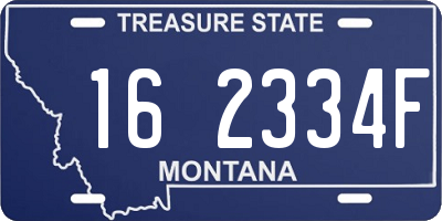 MT license plate 162334F