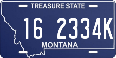 MT license plate 162334K