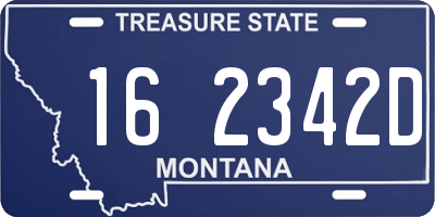 MT license plate 162342D