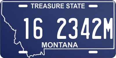MT license plate 162342M