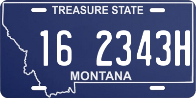 MT license plate 162343H