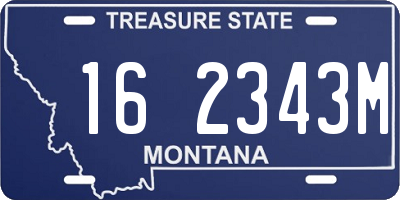 MT license plate 162343M