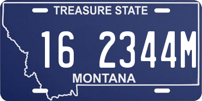 MT license plate 162344M