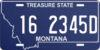 MT license plate 162345D
