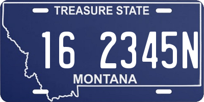 MT license plate 162345N