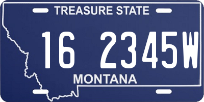 MT license plate 162345W