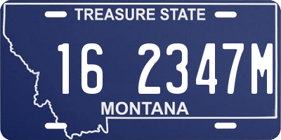 MT license plate 162347M