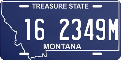 MT license plate 162349M