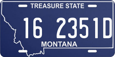MT license plate 162351D