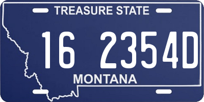MT license plate 162354D