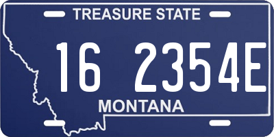 MT license plate 162354E