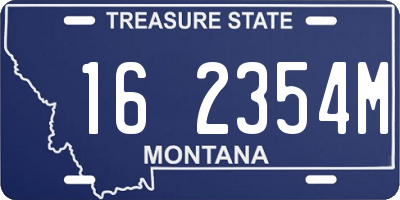MT license plate 162354M
